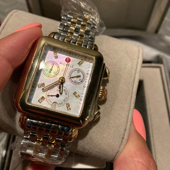 NWT Michele Deco Day Two-Tone Diamond Dial Watch - Picture 8 of 9